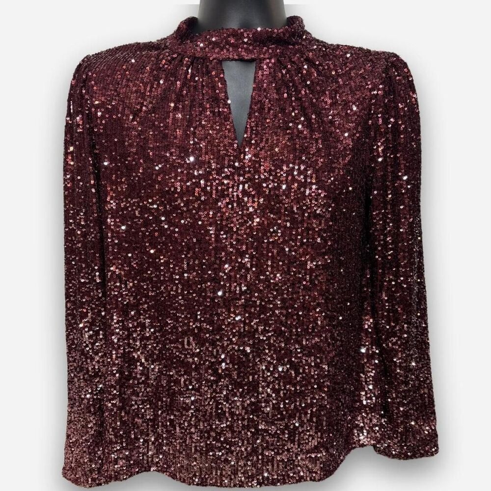 Cable-gauge Women's Burgundy and Red Blouse